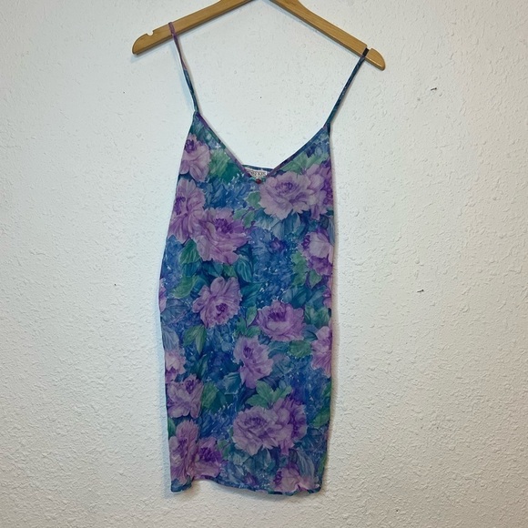 Vintage Feather Bed Intimates Slip Dress and Kimono Floral Pajama Small - Picture 5 of 6